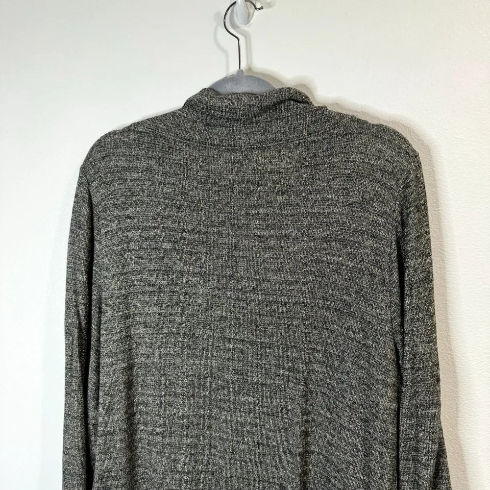 Talbots Cowl Neck Sweater Size XL Extra Large Gray Gold Brown Knit Stretch Shirt - Picture 5 of 9
